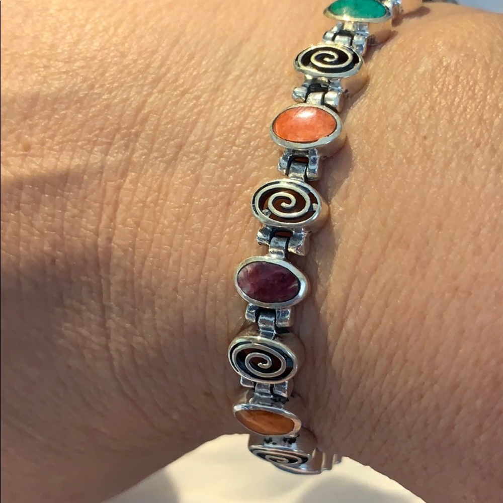 Bracelet 950 Silver/ natural stones